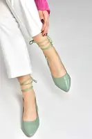 Fox Shoes Green Women's Tied Ankle Flats shoes