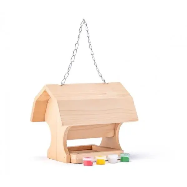 Woody krmítko pro PTÁCI, 4 barvy a štětec