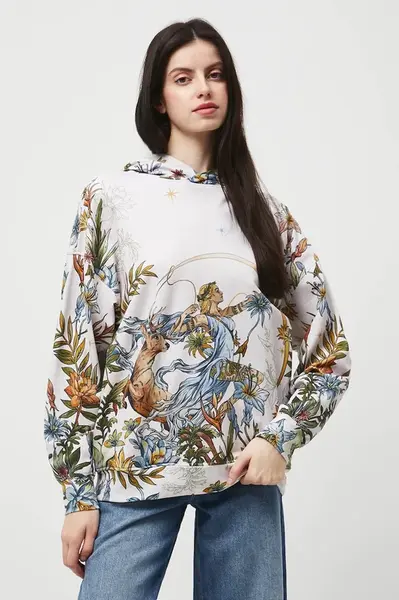 Mikina Medicine dámská, béžová barva, s kapucí