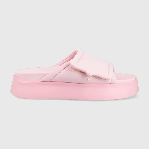 Pantofle Chiara Ferragni CF3150_012 dámské, růžová barva, na platformě, CF PLATFORM SLIDER