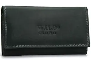Dámská kožená peněženka černá - Wild Tiger Kalle