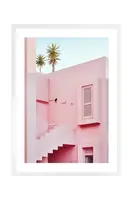 Nástěnná dekorace v rámu home & lifestyle PINK BUILDING 50 x 70 cm více barev