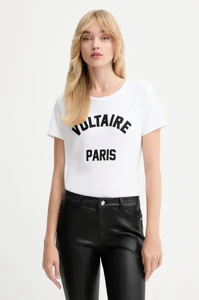 Bavlněné tričko ZADIG&VOLTAIRE dámské, bílá barva, JWTS02837
