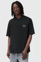 Bavlněné tričko AllSaints LOVER pánské, černá barva, s aplikací, M041JC