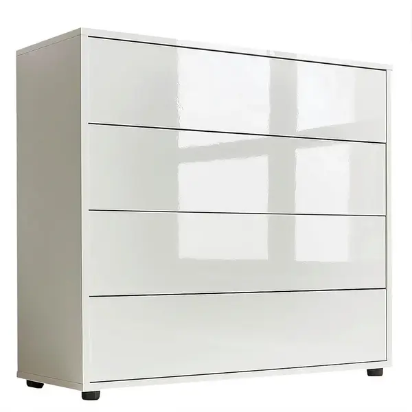 MID.YOU KOMODA, bílá, vysoce lesklá bílá, 79/73/33 cm