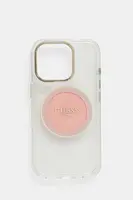 Obal na telefon Guess iPhone 16 Pro růžová barva, GUHMP16LHTDRCEDP