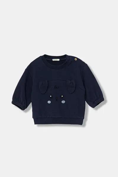 Kojenecká mikina United Colors of Benetton tmavomodrá barva, s aplikací, 3MDSA1061