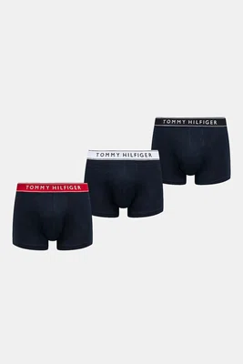 Boxerky Tommy Hilfiger 3-pack pánské, tmavomodrá barva, UM0UM03457