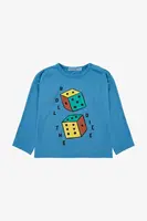 Dětské bavlněné tričko s dlouhým rukávem Bobo Choses Roll The Dice modrá barva, s potiskem, 225AB036