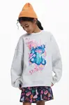 Dětská mikina Desigual šedá barva, s potiskem, 25WGSK09