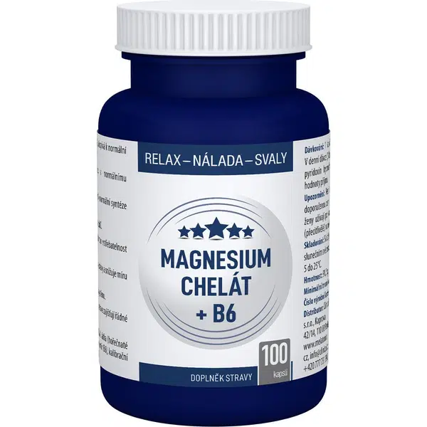 CLINICAL Magnesium chelát + B6 100 kapslí