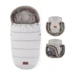 Petite&Mars Set zimní fusak Comfy 4v1 + rukavice na kočárek Furry Champagne Shower