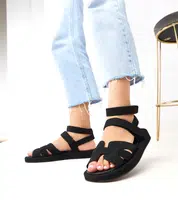 marka niezdefiniowana Black ankle-strap sandals Maimuna