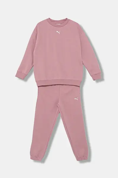 Dětská tepláková souprava Puma Loungewear Oversized Sweat Suit FL G růžová barva, 689727