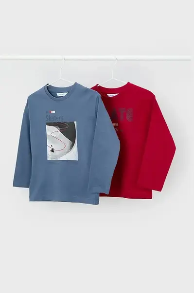 Tričko Mayoral 2-pack červená barva, 4091