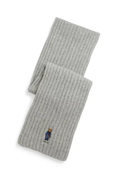 Vlněná šála Polo Ralph Lauren modrá barva, hladká, 455931877