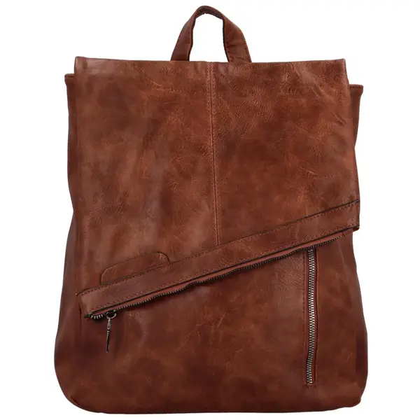 Trendy dámský koženkový kabelko-batůžek Alphonse, tmavě hnědý