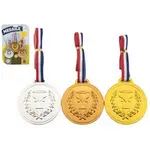 Medaila so šnúrkou 3ks plast priemer 6cm na karte