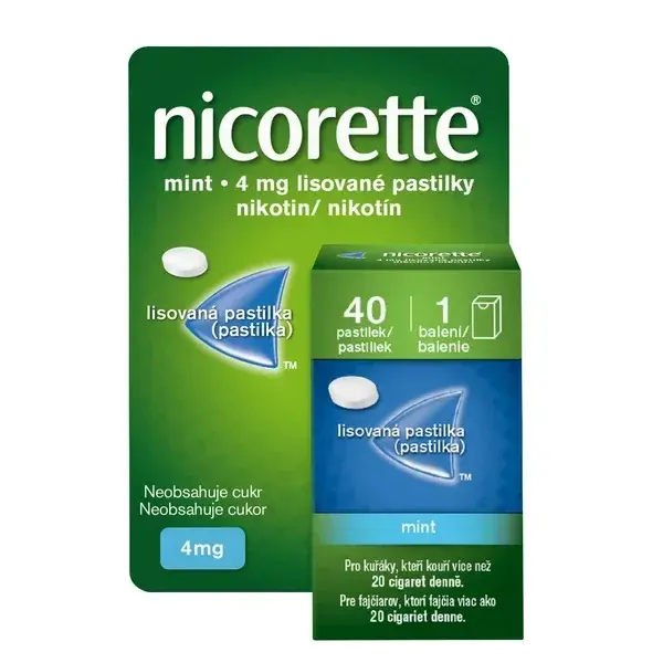 Nicorette Mint 4 mg lisovaná pastilka 40 kusů