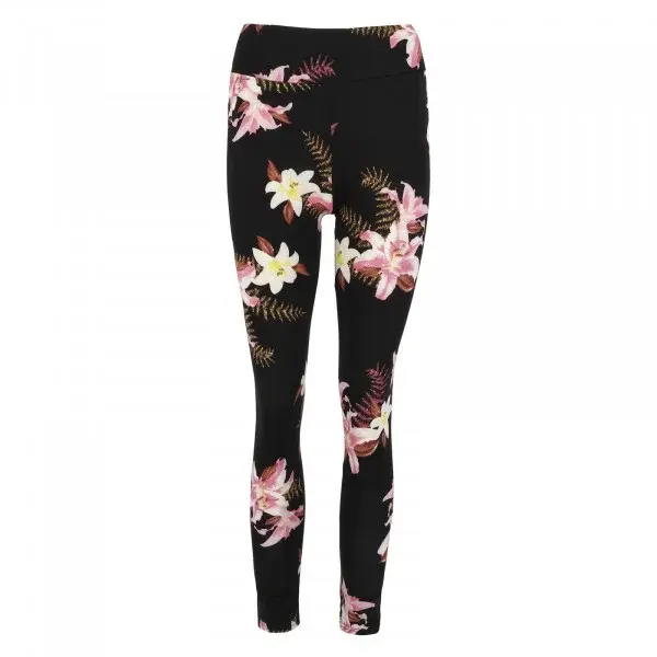 Módní dámské květinové legíny Janas, růžová lilie M/L