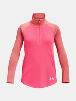 Tmavo ružové dievčenské športové tričko Under Armour Tech