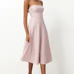 Trendyol Powder A-Cut Woven Elegant Evening Dress