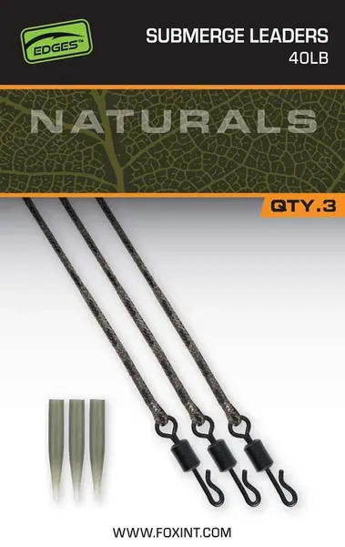 Fox montáž naturals submerged leaders 75 cm 3 ks - 40 lb