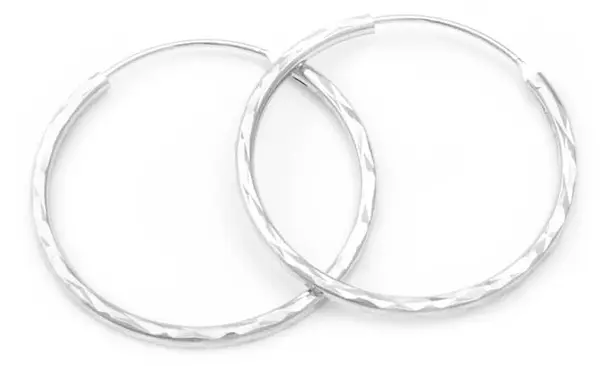 Beneto Třpytivé stříbrné kruhové náušnice AGUC2097/30/N