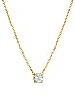Hot Diamonds Elegantní pozlacený náhrdelník s topazem a diamantem Gemstone DN214
