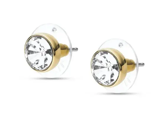 Fossil Pozlacené náušnice pecky s krystalem JOA00668710