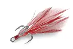 Delphin trojháček bird hook triple červená pírka 3 ks - velikost 4