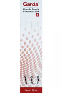 Garda návazce ready ronnie fluorocarbon 30 lb 3 ks - 20 cm