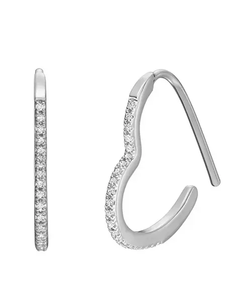 Fossil Romantické náušnice Srdce s krystaly JA7230040