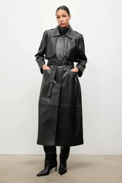 Kožený trenčkot Answear.LAB