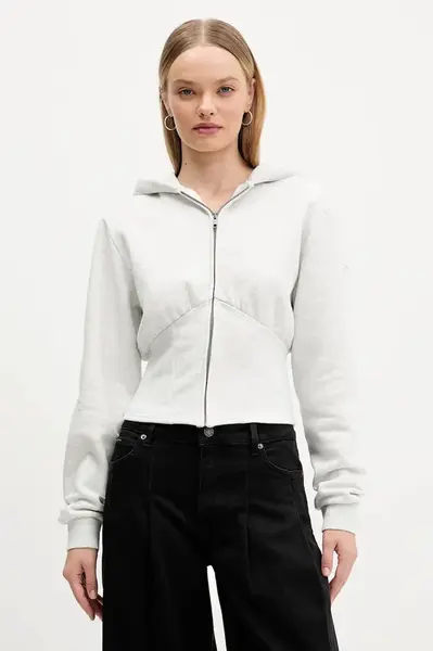 Mikina Guess Originals dámská, šedá barva, s kapucí, melanžová, W5BQ29 K4110