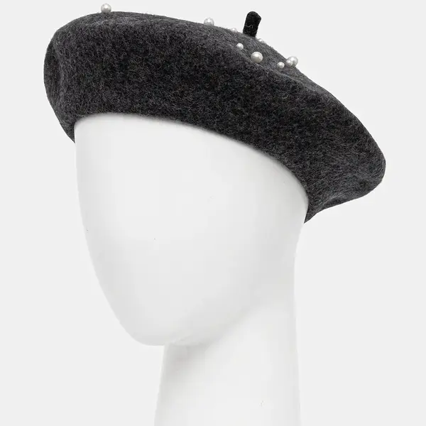 Baret s příměsí vlny Marella Emme by Marella šedá barva, 2525576032200