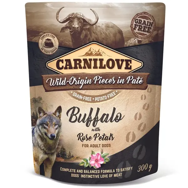 Carnilove Dog Pouch Paté Buffalo with Rose Petals 300 g