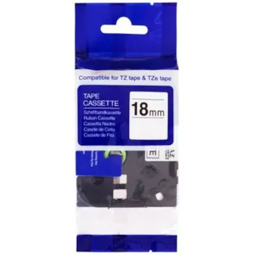 Kompatibilná páska s Brother TZ-NFX241/TZe-NFX241, 18mm x 5m, flexi, nylon, čierna tlač/biely podklad