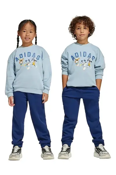 Dětská tepláková souprava adidas x Disney modrá barva, JN6100
