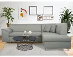 Rohová sedacia súprava Bernett,  svetlo šedá tkanina, pravý roh%