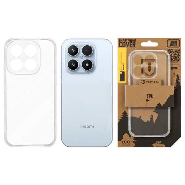 Zadní kryt Tactical TPU pro Xiaomi 17, transparentní