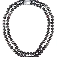 JwL Luxury Pearls Dvojitý/dvojradový náhrdelník z pravých tmavých perál JL0657