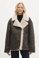 Bunda Answear.LAB dámská, hnědá barva, přechodná, oversize