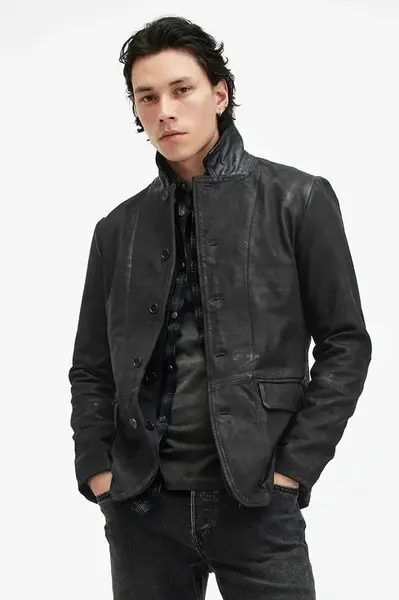 Kožená bunda AllSaints SURVEY LTHR BLAZER