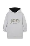 Dívčí šaty Dkny šedá barva, mini, oversize, D60264