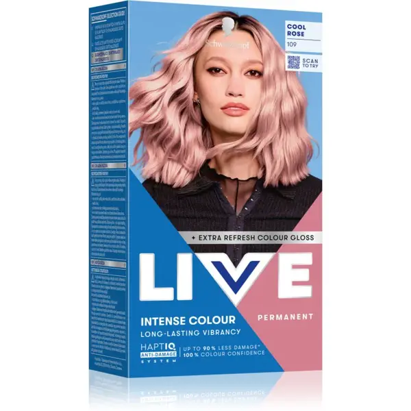Schwarzkopf LIVE Intense Colour permanentná farba na vlasy odtieň 109 Cool Rose 1 ks