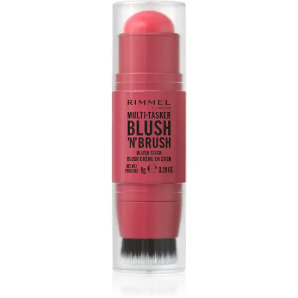 Rimmel Multi-Tasker Blush'N'brush tvářenka v tyčince se štětcem odstín 150 Cherry On Point 8 g