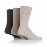 IOMI Gentle Grip pánske diabetik ponožky 3 páry HNEDÉ lem bez gumičiek