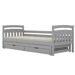 Posteľ Tosia s prístelkou + zásuvky 90x180 sivá