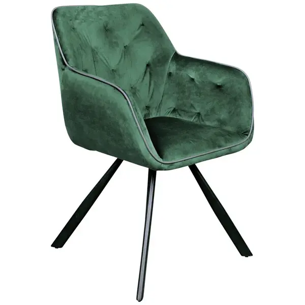 MID.YOU ŽIDLE S PODRUČKAMI, samet, zelená